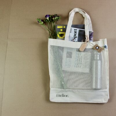 melior. Fairtrade Organic Cotton Mesh Shopper Tote Bag