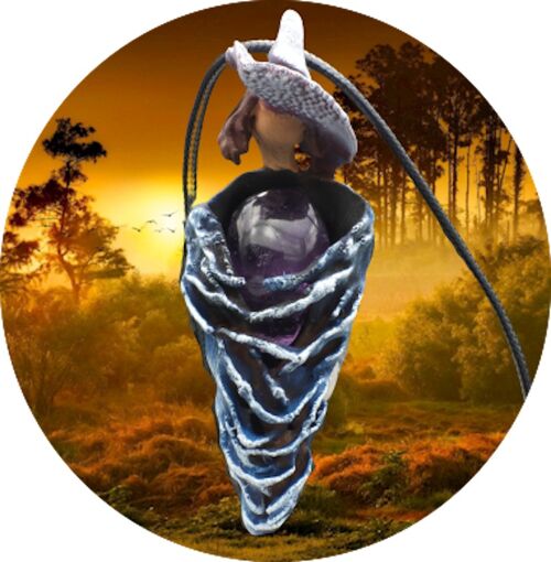 Pendentif Pierre Naturelle Améthyste - "Gaïa Portefaix"