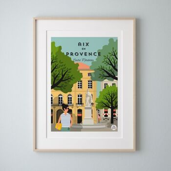 AIX EN PROVENCE - Le Cours Mirabeau - Affiche