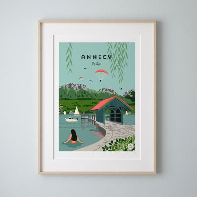 ANNECY - Der See - Plakat