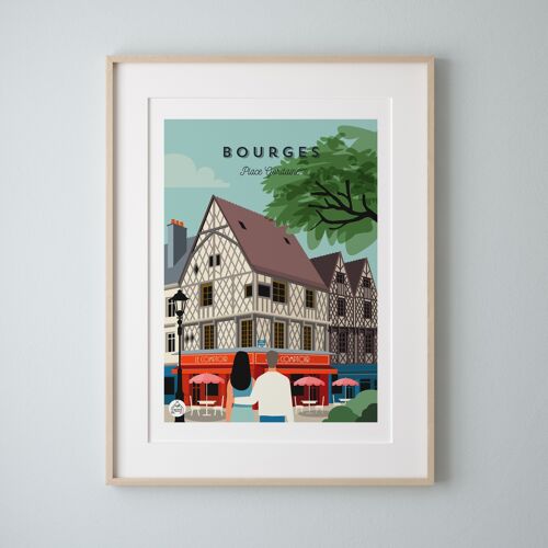 BOURGES - Place Gordaine - Affiche
