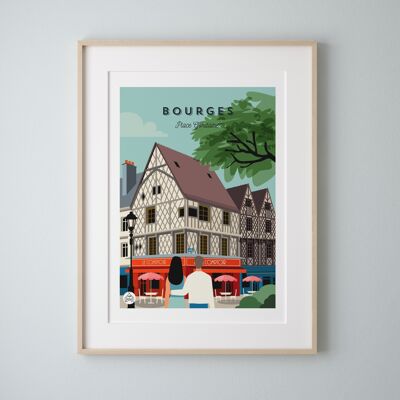 BOURGES - Place Gordaine - Poster