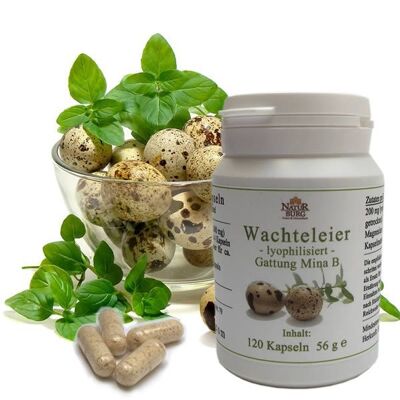 Lyophilized quail eggs 120 capsules