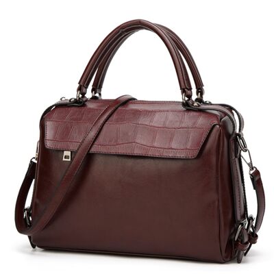 AnBeck Women's Elegant PU Leather Shoulder Bag / Handle Bag - Red wine color