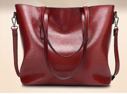 AnBeck Women's Handbag Leather Shoulder Bag - Red wine color
