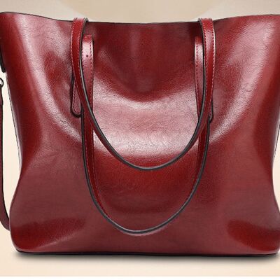 Borsa a mano in pelle da donna AnBeck - Colore rosso vino