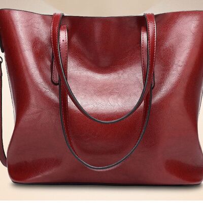 AnBeck Women's Handbag Leather Shoulder Bag - Red wine color