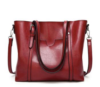 AnBeck Sac à bandoulière en cuir pour femme avec poche avant - Couleur vin rouge 2