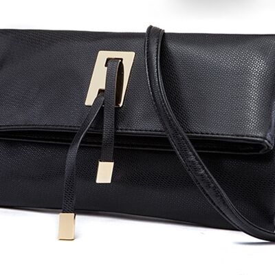 AnBeck elegante embrague plegable / bandolera - negro