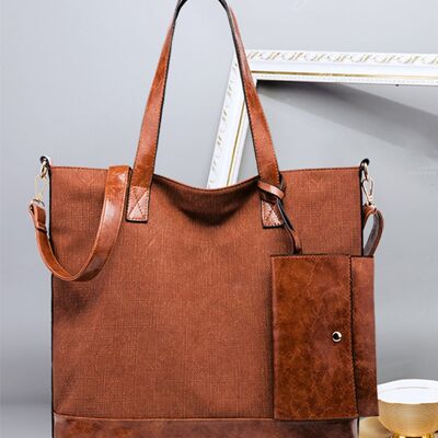 AnBeck grand sac à bandoulière classique shopper (avec très petite pochette) - marron