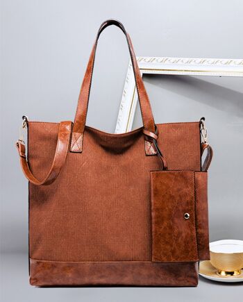 AnBeck grand sac à bandoulière classique shopper (avec très petite pochette) - marron 1