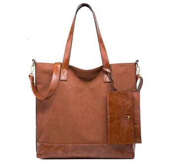 AnBeck grand sac à bandoulière classique shopper (avec très petite pochette) - marron 3