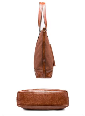 AnBeck grand sac à bandoulière classique shopper (avec très petite pochette) - marron 6