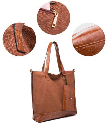 AnBeck grand sac à bandoulière classique shopper (avec très petite pochette) - marron 8