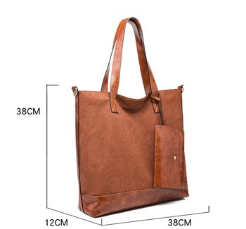 AnBeck grand sac à bandoulière classique shopper (avec très petite pochette) - marron 9