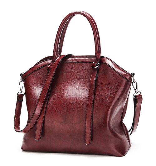 AnBeck classic leather handbag / shoulder bag / crossbody bag - claret