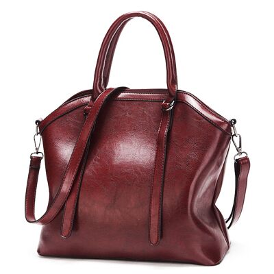 AnBeck classic leather handbag / shoulder bag / crossbody bag - claret