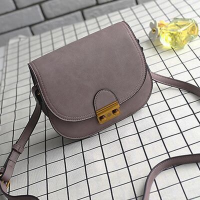 AnBeck small classic handbag with matt leather surface - light purple