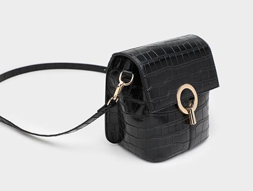 AnBeck black vintage small handbag with 2 variable shoulder - black