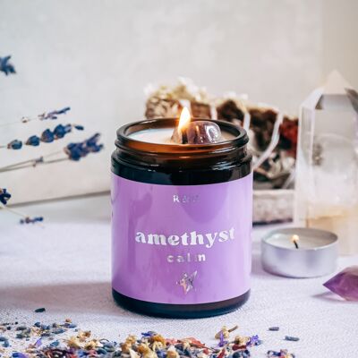 Amethyst Crystal Candle - Calm