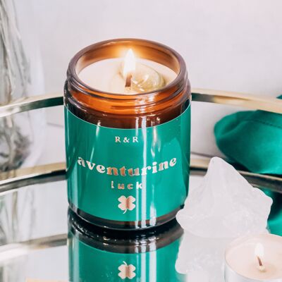 Aventurine Crystal Candle - Luck