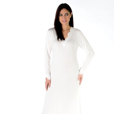Camicia da notte 95% viscosa 5% elastam Bianco Lunga 135cm