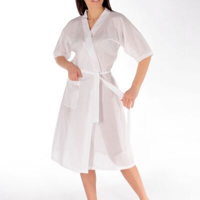 Kimono plumetis 100% cotone svizzero Bianco