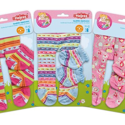 Doll tights with socks, colorful, size 35-45cm