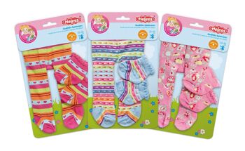 Collants de poupée avec chaussettes, colorés, taille 35-45cm 1