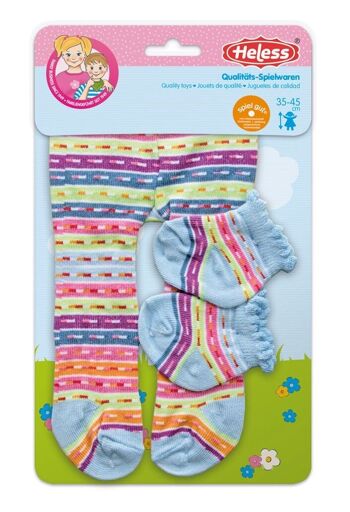 Collants de poupée avec chaussettes, colorés, taille 35-45cm 3