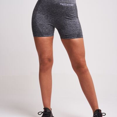 Prunella Recycled Ruched Bum Shorts – Grey Marl - L