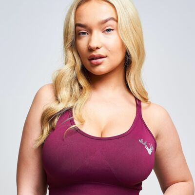 Boundless Recycled Strappy Sports Bra - Burgundy