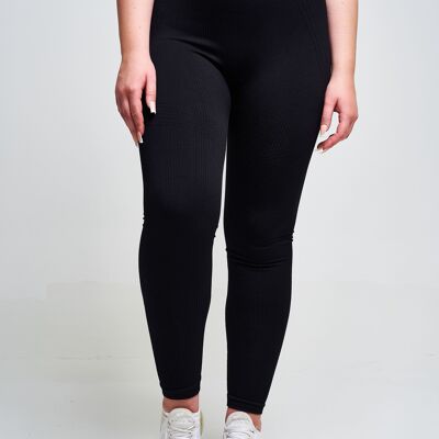 Legging senza cuciture riciclato con pannello Avora - Nero