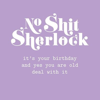 No Shit Sherlock sí eres vieja tarjeta de cumpleaños