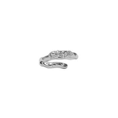 Crystal Serpent Ring- Silver