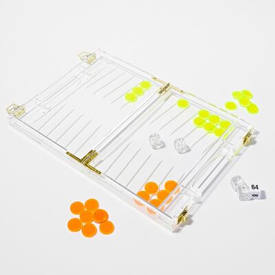 Mini Lucite Backgammon  Limited Edition Neon