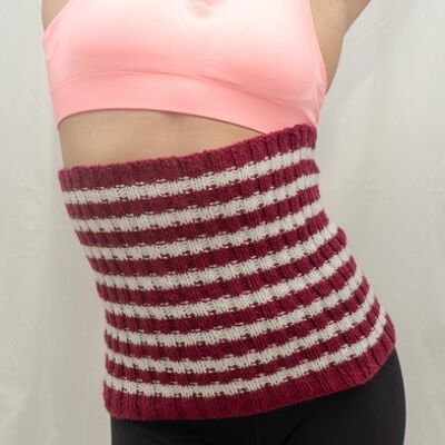 Back Warmers - Burgundy with White Stripes S/M