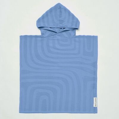 Terry Beach Hooded Towel 6-9 Surf-Blue