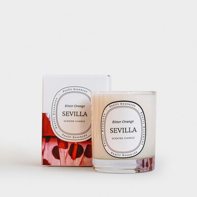 Vela aromática de soja. Aroma naranja amarga. Colección Sevilla