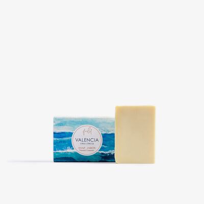 Solid natural hand and body soap. Citrus scent. Valencia