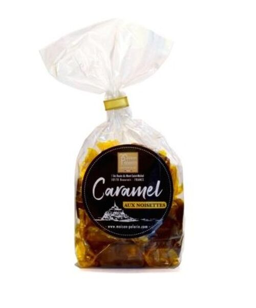 Sachet avec fond carton caramels aux noisettes 200g