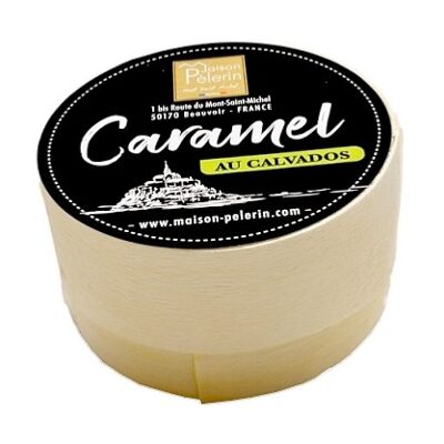 SCATOLA DI LEGNO TONDA PICCOLA CARAMELLI CON CALVADOS 50G