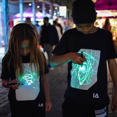 T-shirt interactif Glow pour enfants - Noir