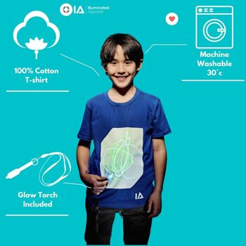 T-shirt Interactive Glow pour enfants - Bleu roi 5
