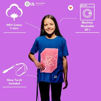 T-shirt Interactive Glow pour enfants - Bleu roi et rose 5
