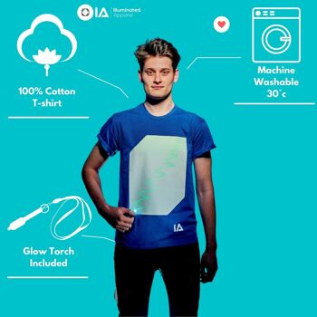 T-shirt Interactive Glow Adulte - Bleu Royal 4