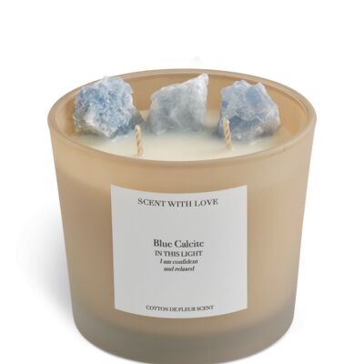 Blue Calcite candle