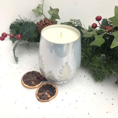 Winter Berries Silver Christmas Tree Rene Candle ,  , SKU331