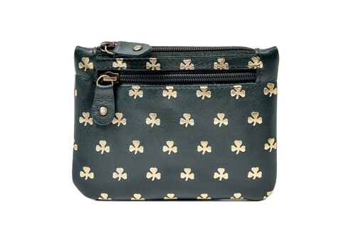 TK139 Three zip Purse All over Shamrocks