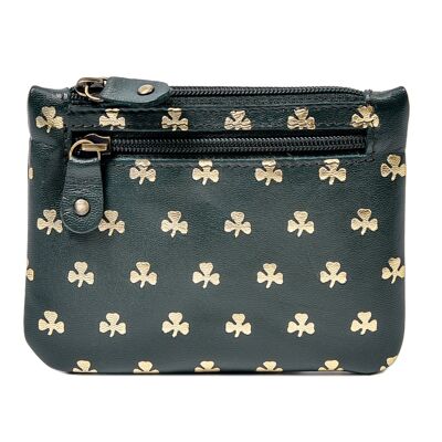 TK139 Three zip Purse All over Shamrocks